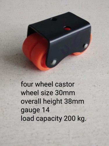 Round MS powder coating Four Wheel Caster, Load Capacity : Per set 200 kg