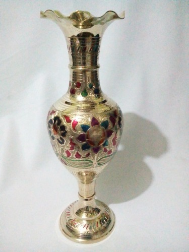 Printed Brass Flower Vase, Packaging Type : Box