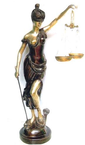 Brass Lady Justice Statue
