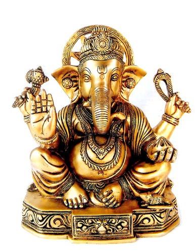 Brass Lord Ganesha Sitting Statue