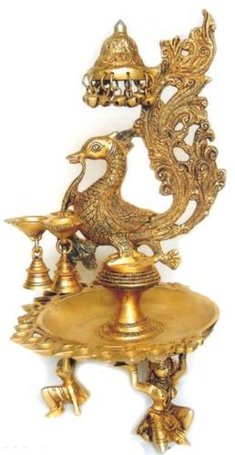 Brass Peacock Diya