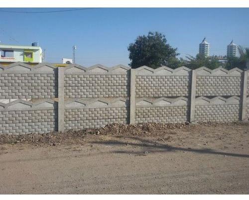 Cement Polished Modular Compound Wall, for Construction, Pattern : Plain