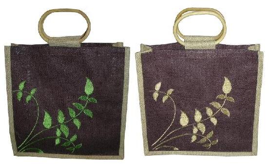 Embroidery Design PP Laminated Jute Bag