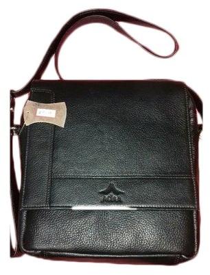 Plain Executive Leather Sling Bags, Color : Black