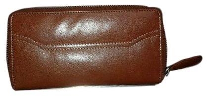 150 - 200 gm Leather Ladies Zipper Wallet, Color : Brown