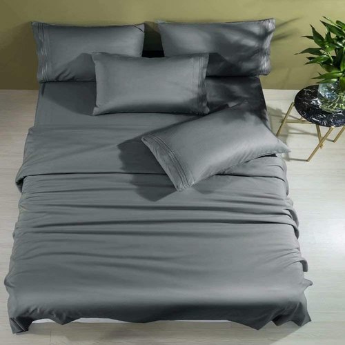 Trulife Textiles Plain Organic Cotton Bedding Set, Color : Gray