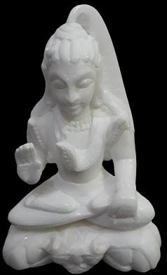 Harsh handicraft Plain White Marble Shankar Statue, Packaging Type : Carton Box