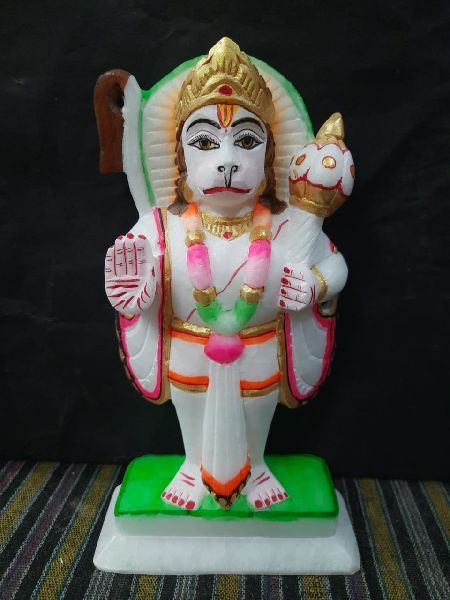 White Marble Standing Hanuman Statue