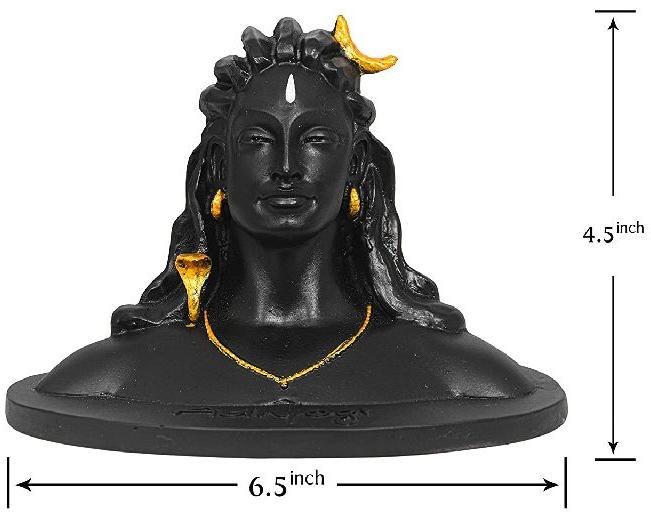 4.5x6.5 Inch Black Lord Shiva Statue