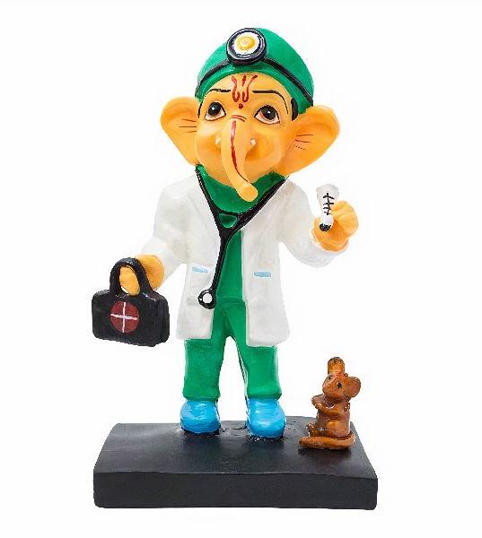 Polished Stone Doctor Ganpati Statue, for Home Decoration, Feature : Attractive Design, Durable