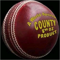 World Sports County Leather Cricket Ball, Color : Red