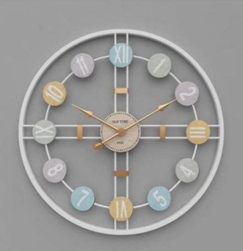 Iron Decorative Wall Clock, Shape : Round