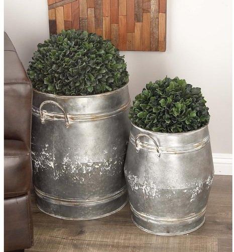 A.k Handicrafts Indoor Metal Planter, Size : 12 inches