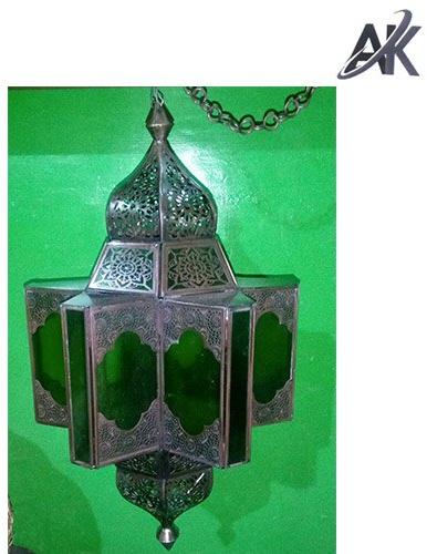 AK Handicrafts Brass iron Moroccan Lamp, Style : Handmade