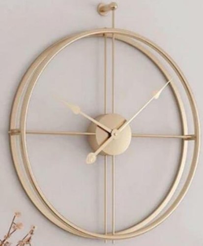 Iron Round Shaped Wall Clock, Packaging Type : Strong