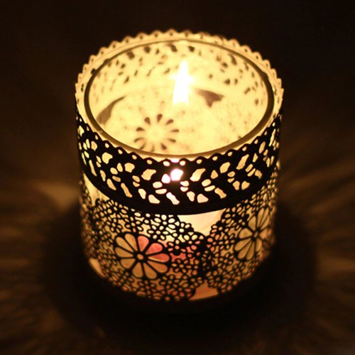 Iron Indian Tabletop Votive Candle Holder, Shape : Round