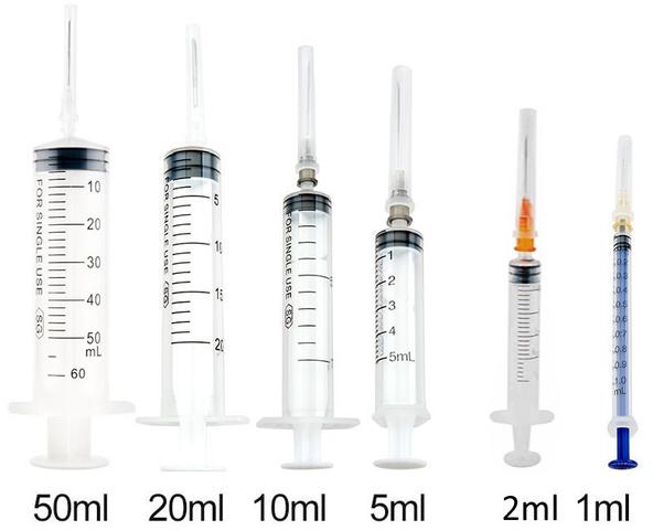 Disposable Syringes 1 ml, 2 ml, 5 ml, 10 ml, 20ml, 50ml