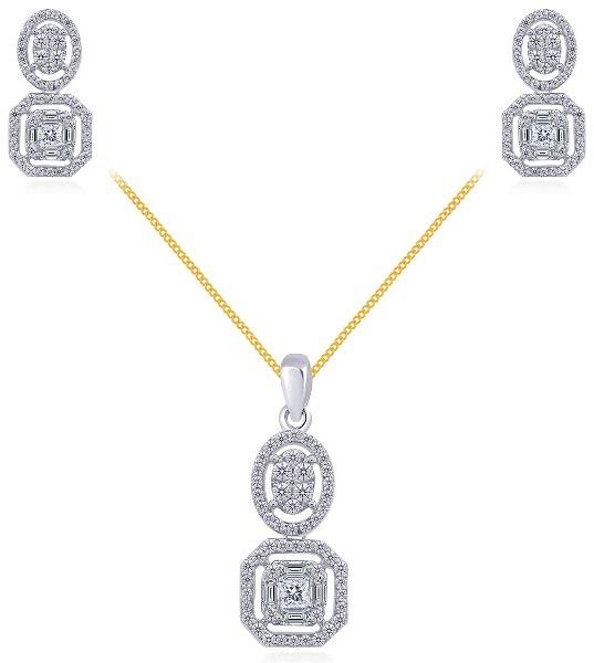 Polished Gold Shalini Diamond Pendant Set, Occasion : Party Wear