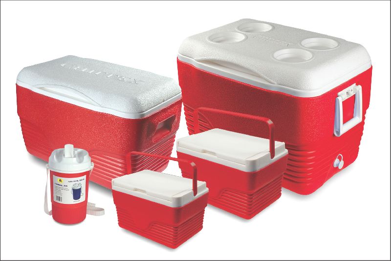 PVC Plastic Ice Box, Color : Red, White