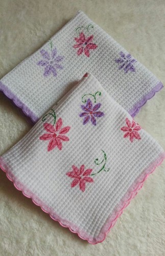 Printed Cotton Laced Handkerchiefs, Size : 11 x 11 Inch
