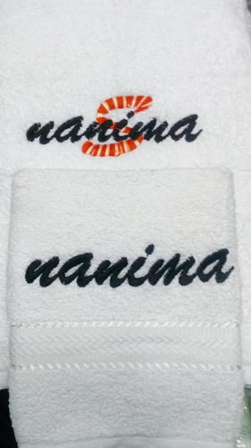 Embroidered Cotton Personalized Towels, Size : Standard