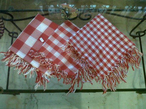 Checked Cotton Scarf, Technics : Machine Made