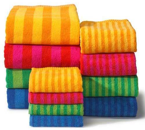 Cotton Striped Bath Towels, Size : Standard