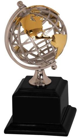 Metal Globe Trophy, Color : Silver