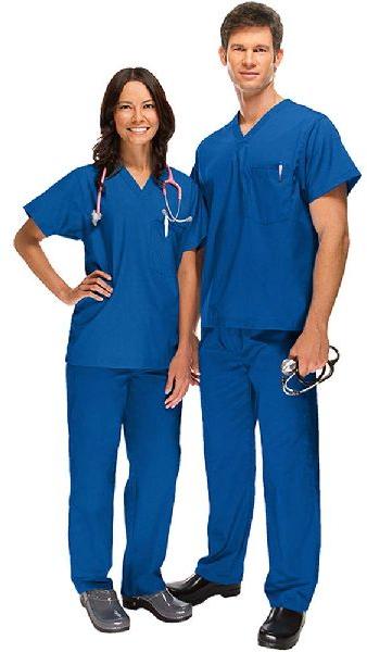 Half Sleeves polycot Hospital Uniforms, for Comfortable, Easily Washable, Skin Friendly, Size : XL, XXL