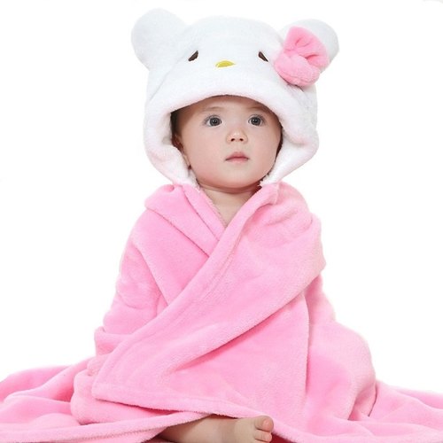 Eurospa Plain 100% Cotton Pink Baby Towel, Size : 84 cm x 84 cm