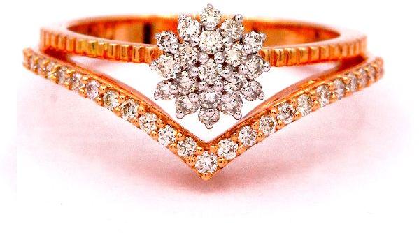 Flower beautiful 14kt gold real diamond ring at Rs 30,232 / Piece in ...