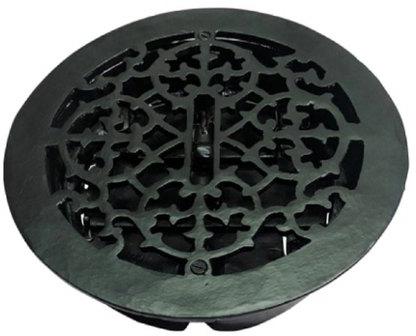 Black Powder Coated Wrought Iron Floor Register