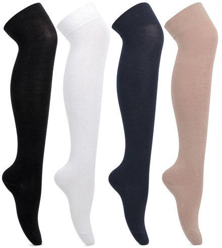Bonjour Cotton Knee High Stocking, Size : M, L, Free Size