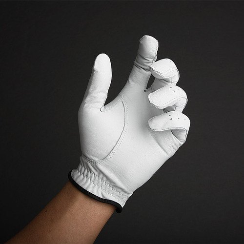 Plain Leather Golf Gloves, Color : White