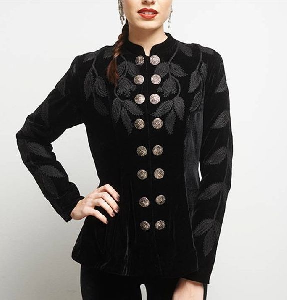 Printed Ladies Velvet Embroidered Jacket, Size : XL