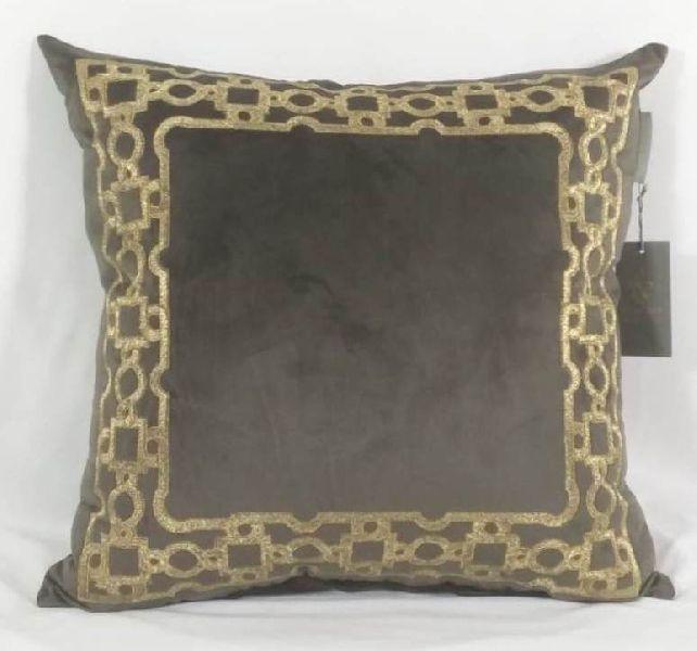 Zari Border Poly and Velvet Pillows, for Hotel, Home, Specialities : Unique Designs, Impeccable Finish