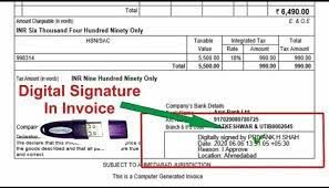 Digital Signature On Tally Invoice Software