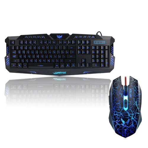 LED Backlit Wired Gaming Keyboard and Mouse