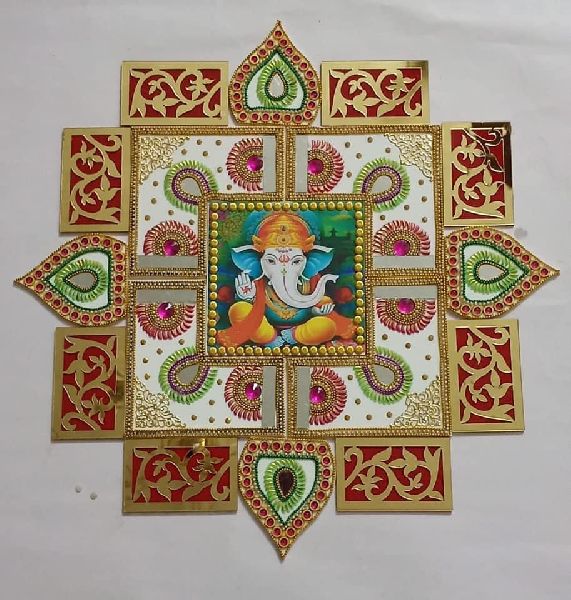 Traditional Ganeshji acrylic rangoli