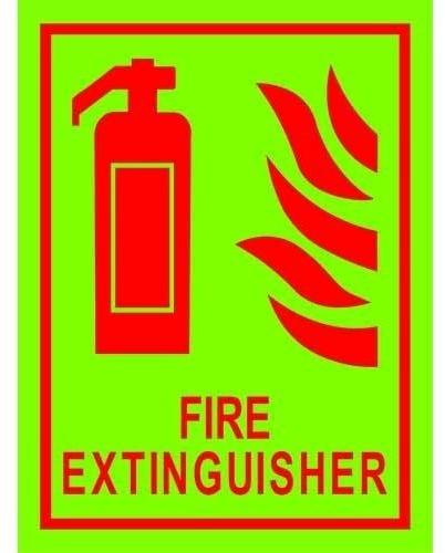 Rectangular Aluminium Fire Extinguisher Signs, Color : Yellow