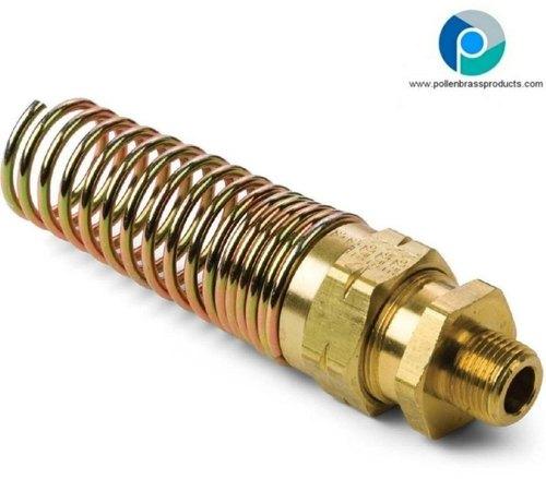 Brass Air Brake Hose Nipple, Color : Golden