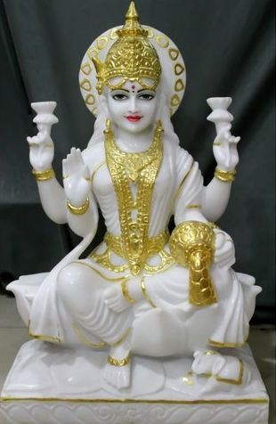 Marble Lakshmi Statue, for Worship, Packaging Type : Thermocol Box