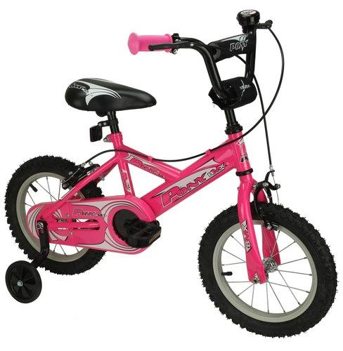 16 Inch Four Wheel Kids Bicycle, Color : Pink Black