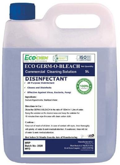 Eco-Germ-O-Bleach For Toilet disinfection and sanitization