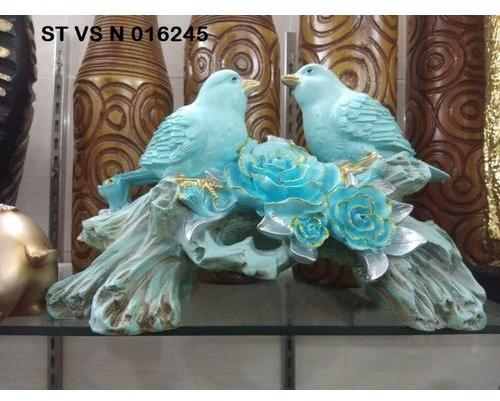 Resin sky blue Bird Pair Statue, Size : 10*12 inch