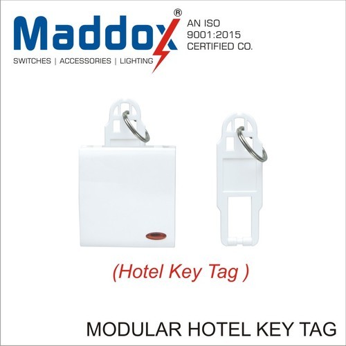 MADDOX Polycarbonate Hotel Key Tag, Color : White
