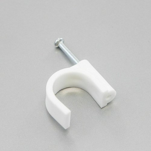 Press Fit Plastic Wire Clip, Color : White