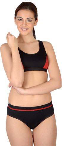 Sports Bra Panty Set, Size : 30, 32, 34, 36, Pattern : Solid at Rs