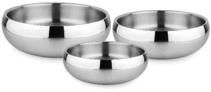 SS DOUBLE WALLED BELLY BOWL ALL SIZES