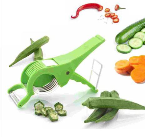 2 in 1 Vegetable Cutter, for Kitchen, Color : Metallic